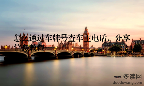 怎么通过车牌号查车主电话，分享信息教程