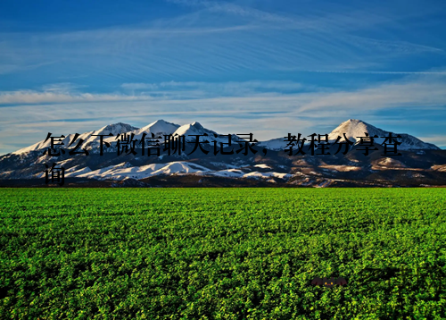 怎么下微信聊天记录，教程分享查询