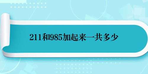 211和985加起来一共多少