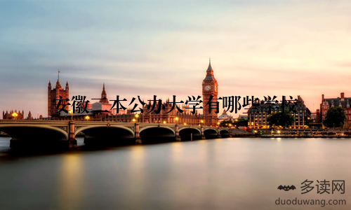 安徽二本公办大学有哪些学校