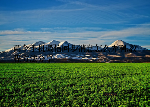 两个手机微信同步消息怎么弄啊,教程方法分享