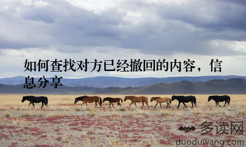如何查找对方已经撤回的内容，信息分享