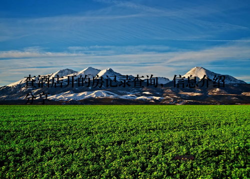 查酒店开的房记录查询，信息介绍分享