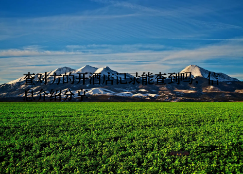 查对方的开酒店记录能查到吗，信息介绍分享