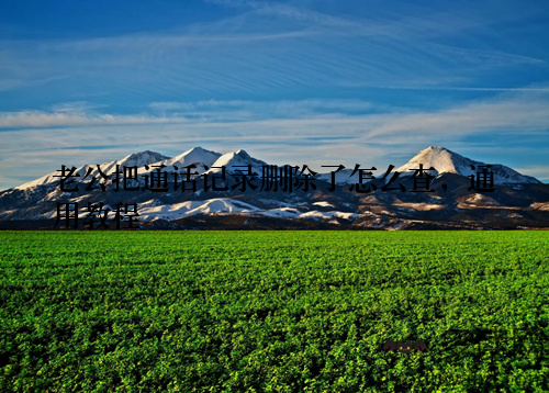 老公把通话记录删除了怎么查，通用教程